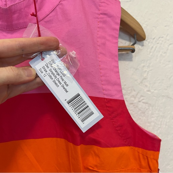 Frances Valentine Dress Pink Orange Striped Simplicity 12 - Picture 7 of 12
